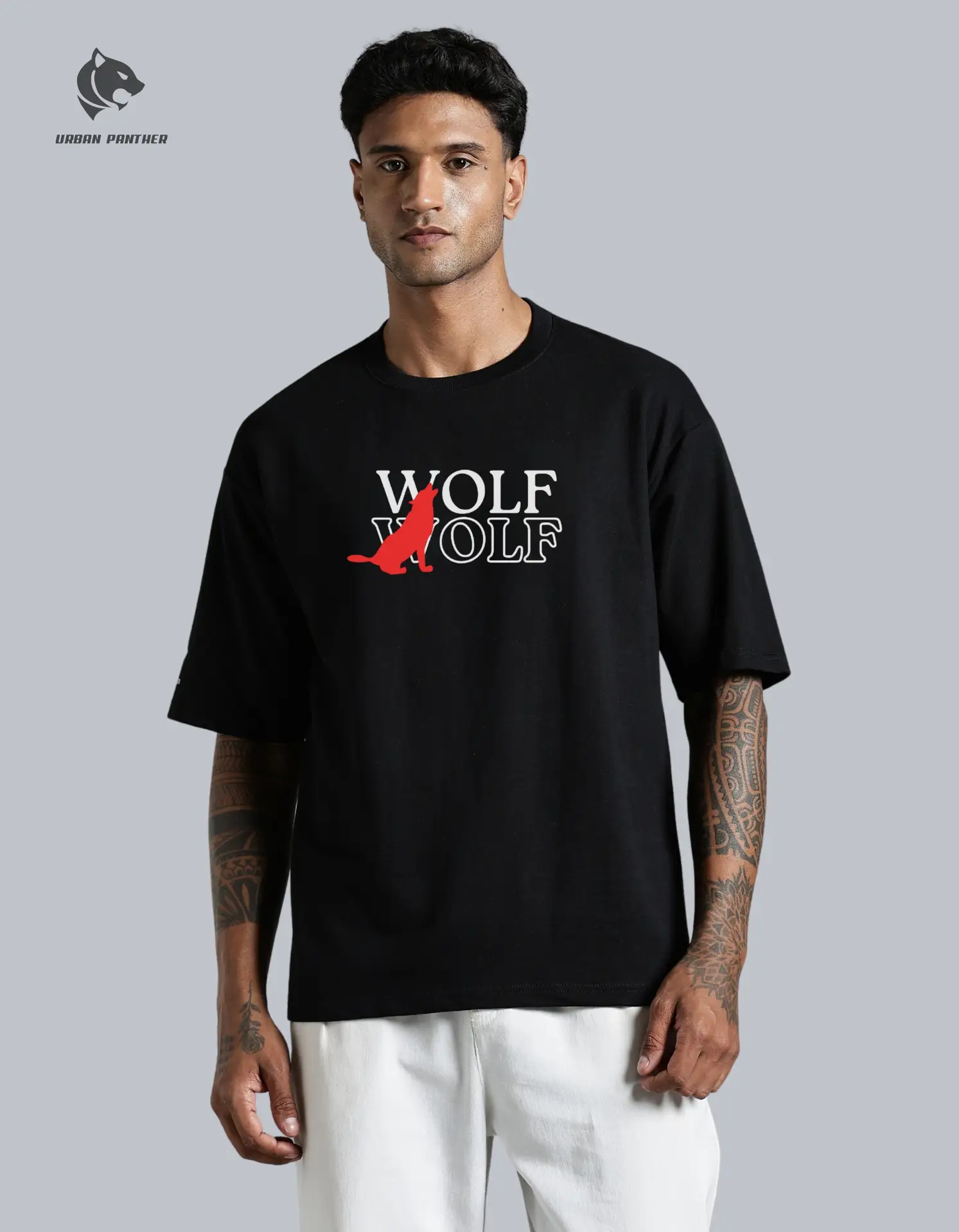 Urban Panther Men’s Oversized T-Shirt – Wolf Graphic Design