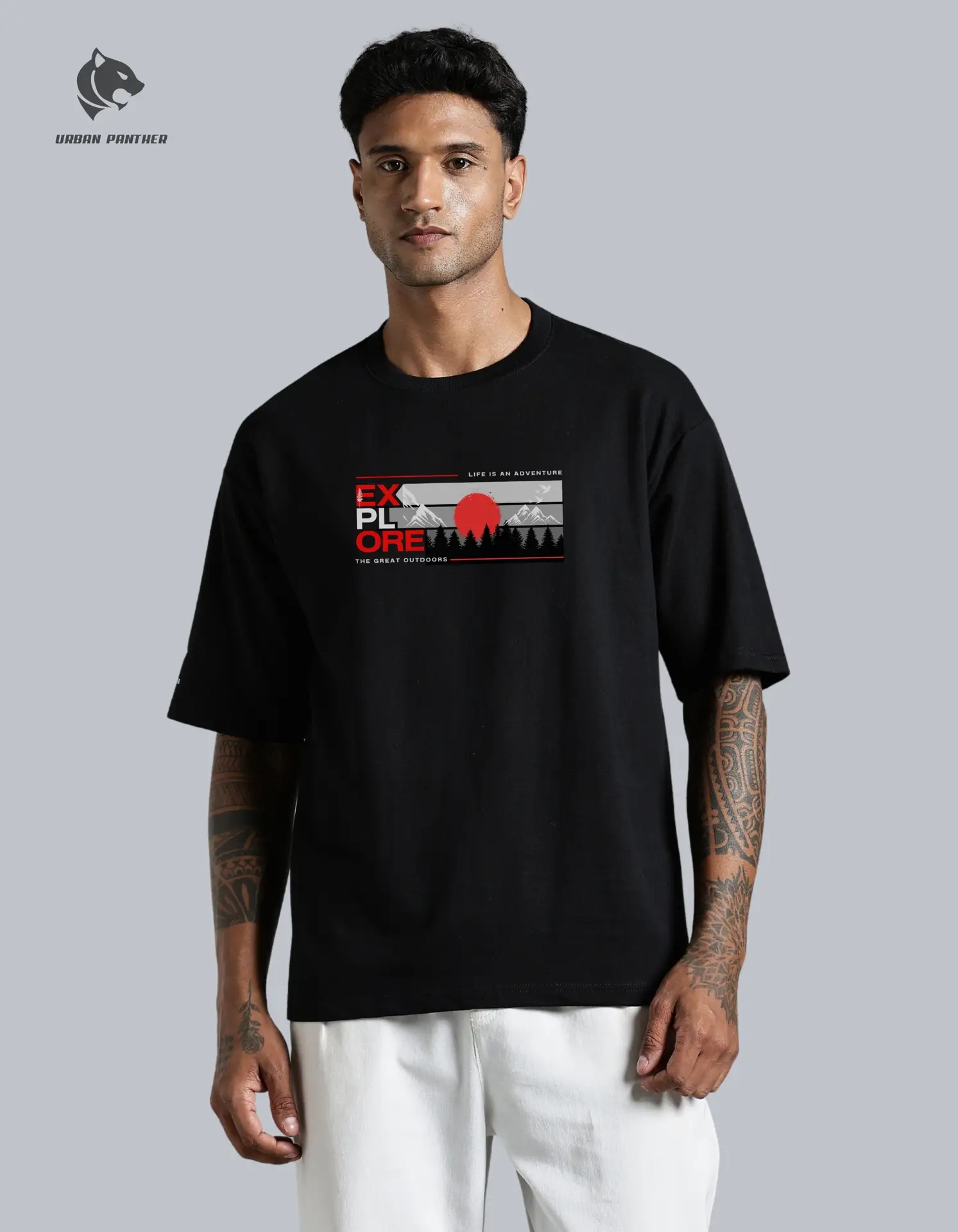 Urban Panther Men’s Oversized T-Shirt – Explore Typography Design