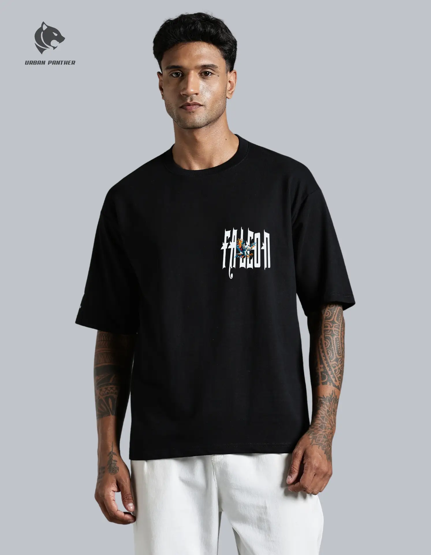 Urban Panther Men’s Oversized T-Shirt – Falcon Graphic Design